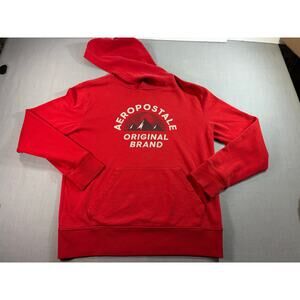 Aeropostale Red Pullover Hoodie Mens Small Graphic Fleece Sweatshirt